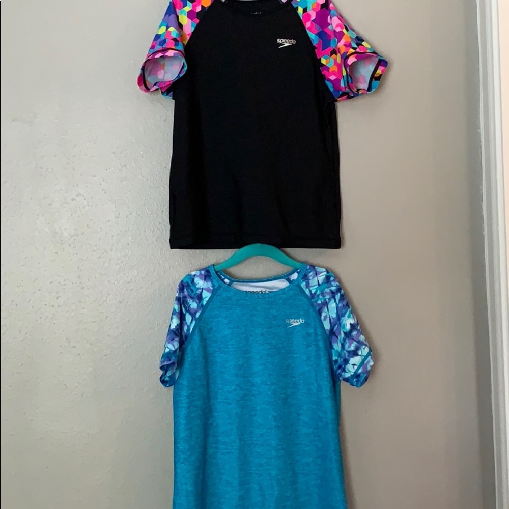 girls speedo rash guard swim top